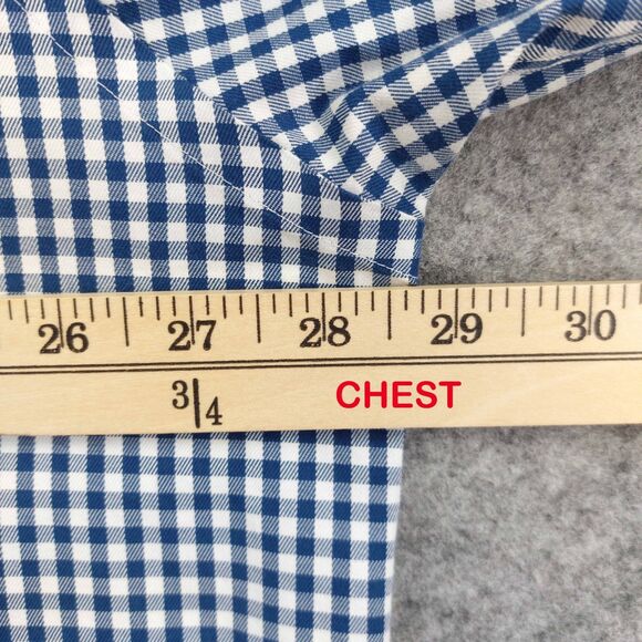 Peter Millar Men’s XXL Blue White Gingham Check Button Down Casual Shirt Preppy - Picture 4 of 8